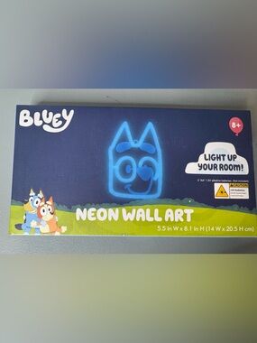 Bluey Neon Wall Art - Blue LED Accent character wall decor